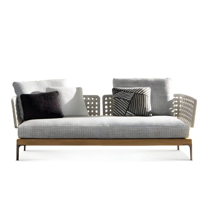 "Scandinavian Patio Sofa Water Resistant Gray Outdoor Patio Sofa - Sofa Stainless Steel 58"L x 30"W x 26"H"