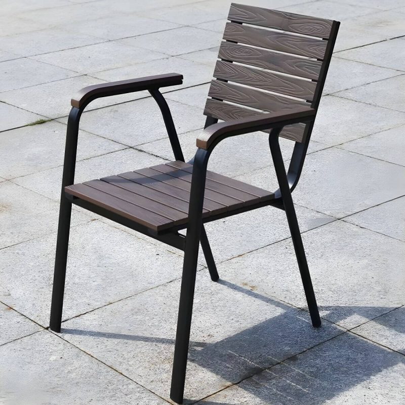 "Traditional Dining Armchair Open Back Outdoors Dining Chairs in Brown - 20"L x 20"W x 31"H 8 Piece Set"