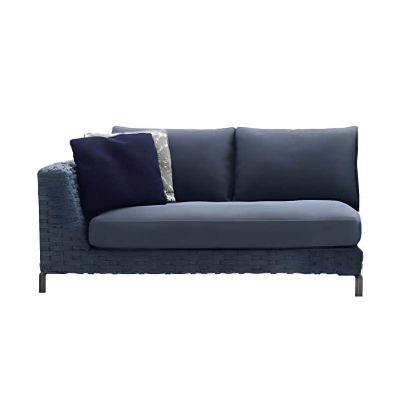 "Contemporary Water Resistant Symmetrical Patio Sofa with Cushions for Outdoor - 2-Seater Corner Sofa"