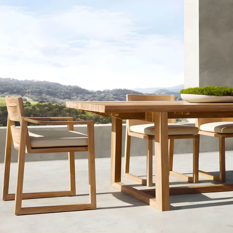 "Modern Style Dining Set 1/5/7 Pcs Wood Frame Patio Dining Table and Chairs - Table & Chair(s) 94.5"L x 39.4"W x 29.5"H 6 Light Brown"