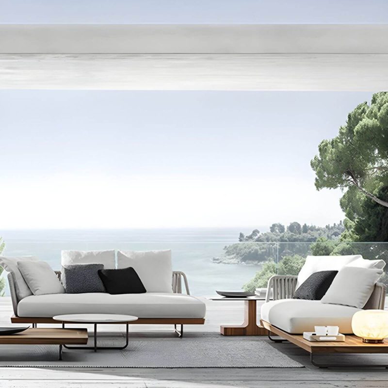 "Scandinavian Patio Sofa Wood Fade Resistant Outdoor Patio Sofa - Sofa Ash 82"L x 35"W x 33"H"