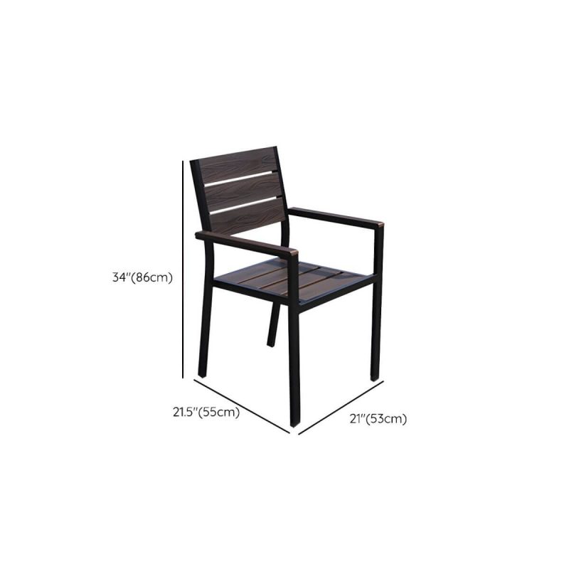 "Dimension of Contemporary Dining Table Set with Wooden Chair for Courtyard - Table & Chair(s) 28"L x 28"W x 29"H 4"
