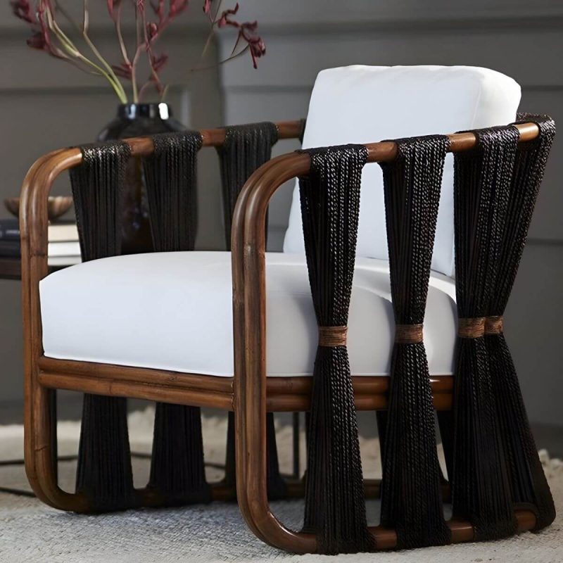 "Modern Brown Metal Frame Patio Sofa with Rust Resistant and Water Resistant Canvas Cushions - Black"