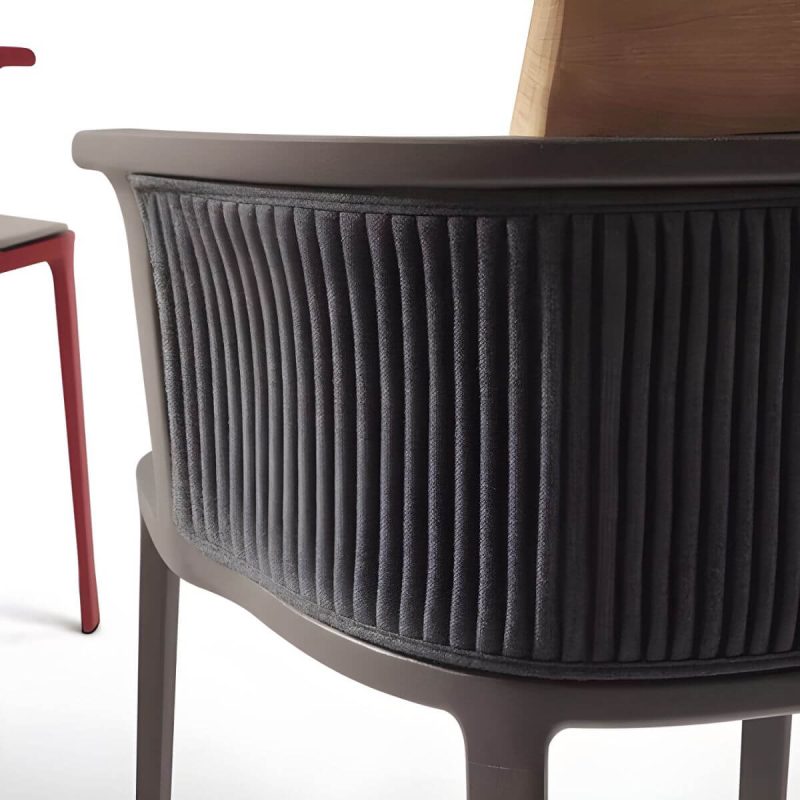 "Modern Metal Non-Swivel Arm Chair Cushions Not Included Single Patio Dining Chair - Dark Gray 0.07" Aluminium Tube"