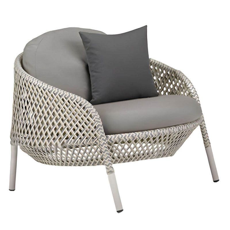 "UV and Water Resistant Patio Sofa 31.49" Wide Outdoor Sofa with Cushion - White 31.5"L x 31.5"W x 25.5"H"