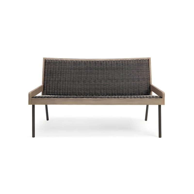 "Farmhouse / Country Patio Sofa UV Resistant Wicker/Rattan Outdoor Patio Sofa - Natural 49"L x 31.5"W x 28"H"