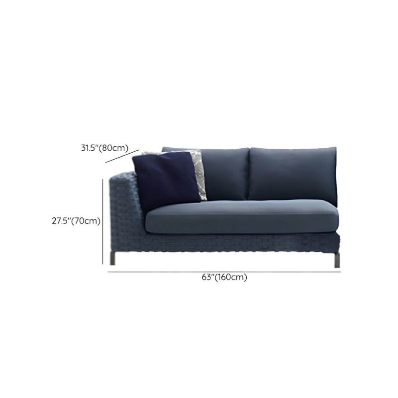 "Dimension of Contemporary Water Resistant Symmetrical Patio Sofa with Cushions for Outdoor - 3-Seater Corner Sofa"