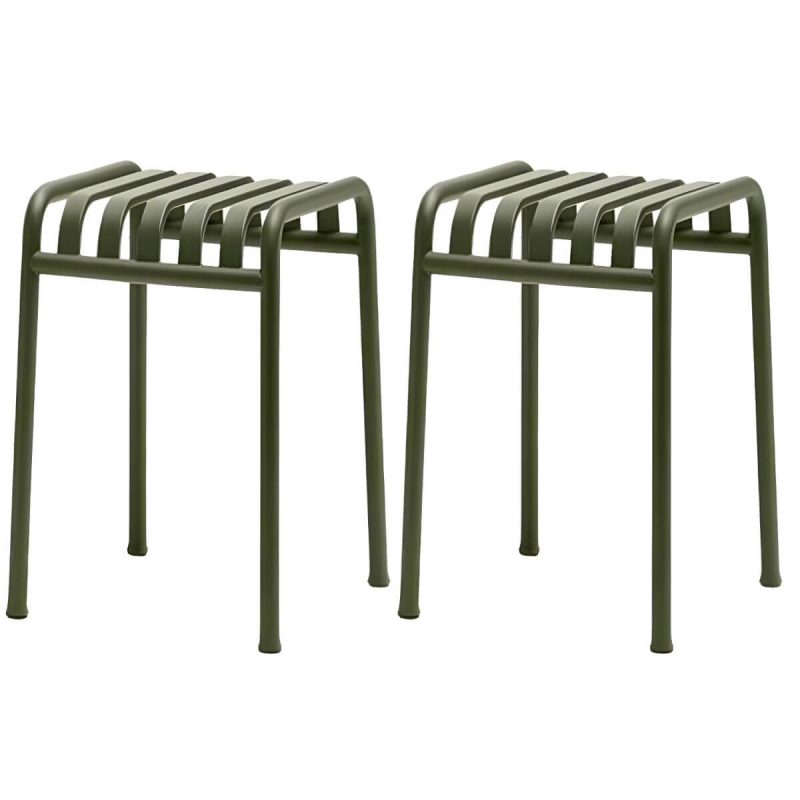 "Industrial Metal Outdoor Bistro Chairs Open Back Dining Chairs in Green - 16"L x 14"W x 18"H 8 Piece Set"