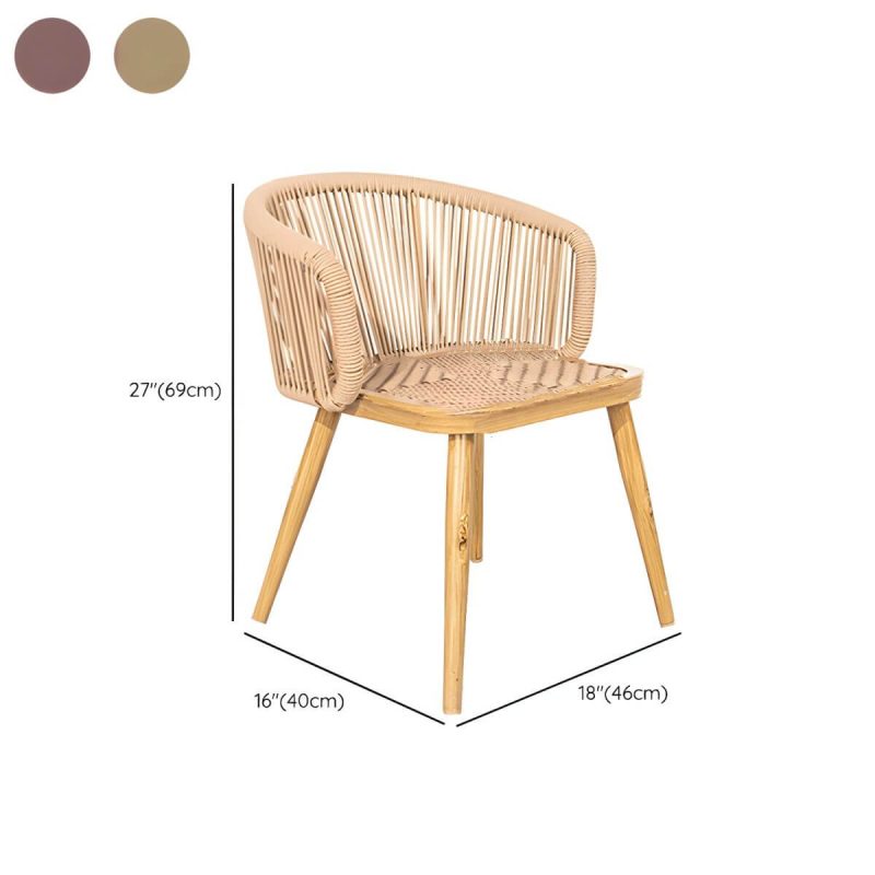 "Dimension of Contemporary Wood Dining Table Set with 4 Legs Chairs for Courtyard - Table & Chair(s) 47"L x 22"W x 29.5"H 2 Wood Color"
