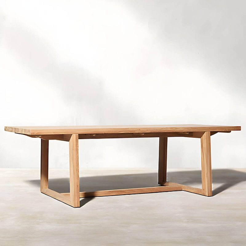 "Teak Wood Dining Table Mildew Resistant Solid Wood Patio Table - Table Only 70.9"L x 39.4"W x 29.5"H Natural"