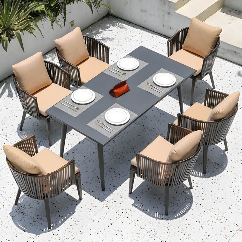 "Contemporary Style 1/5/7 Pcs Dining Set Stoner Dining Table Set - Table & Chair(s) 6 Rectangular Black"