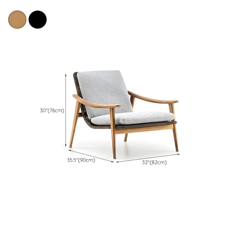 "Dimension of Wood Frame Outdoor Patio Sofa Water Resistant Patio Sofa with Cushion - Natural"