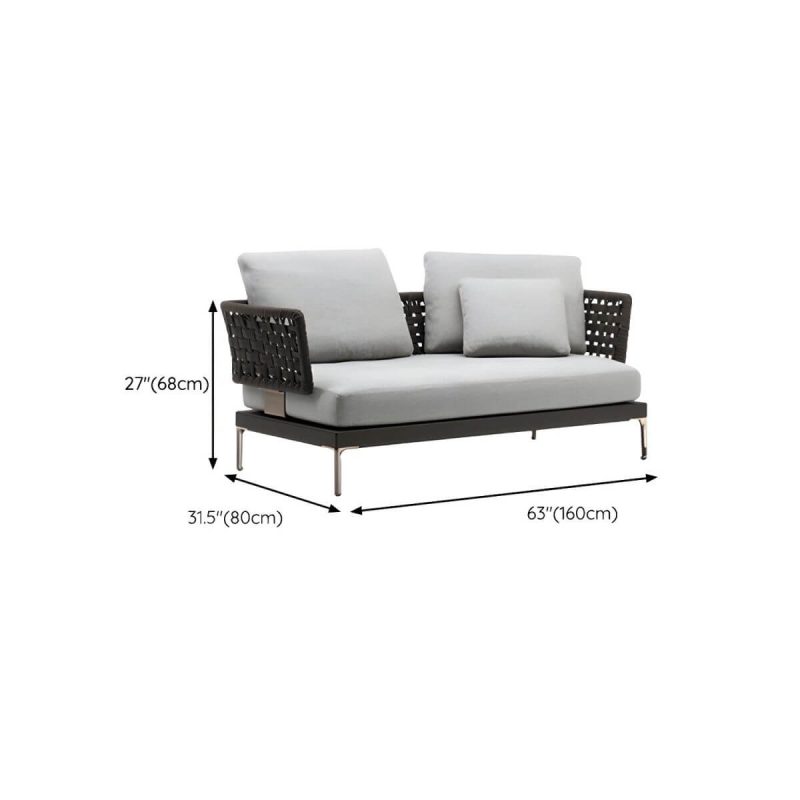 "Dimension of Metal Patio Sofa Water Resistant and UV Resistant Outdoor Patio Sofa - 2-Seater Sofa"