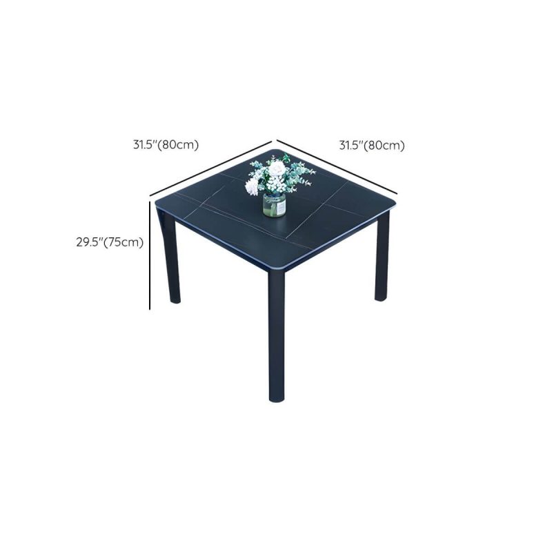 "Dimension of Metal and Slate Patio Table Industrial Wind Room Outdoor Patio Dining Table - 31.5"L x 31.5"W x 29.5"H Table Only"