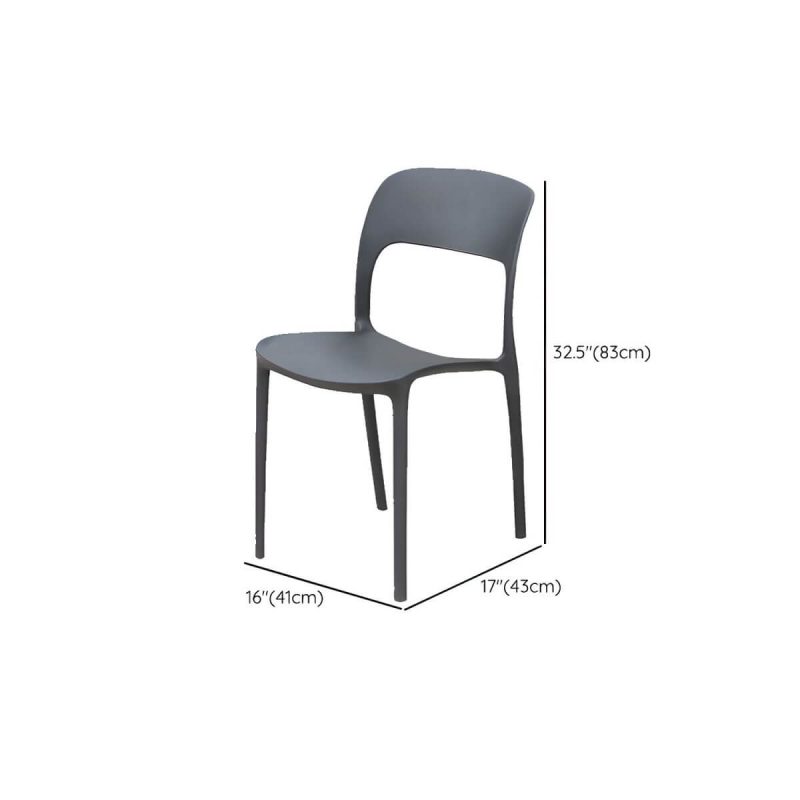 "Dimension of Stacking Dining Armchair Contemporary Plastic Patio Arm Chair - 16"L x 17"W x 33"H 2 Piece Set"