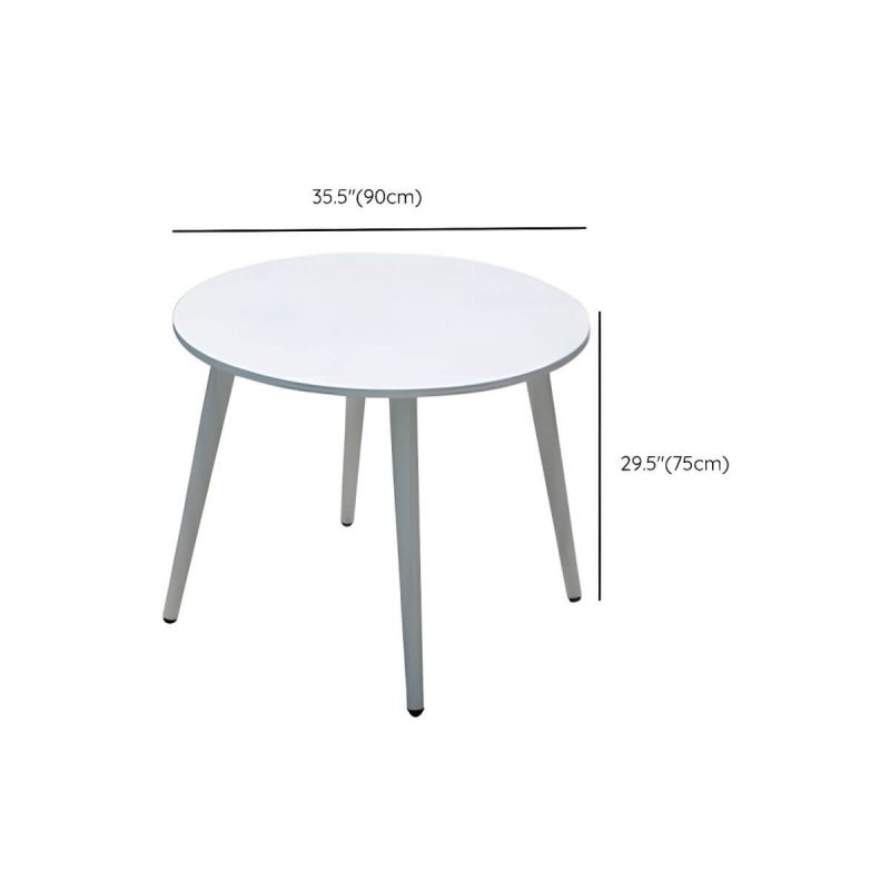 "Dimension of Elegant Weatherproof White Metal Patio Dining Set with Stackable Chairs - Table & Chair(s) 35.4"L x 35.4"W x 29.5"H 4"