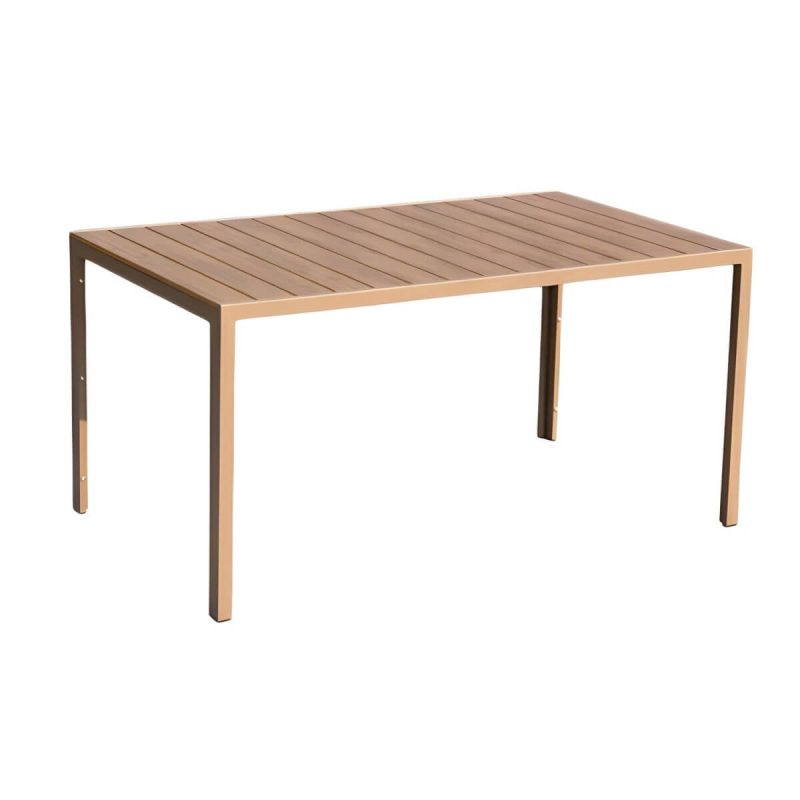 "Contemporary Style Wood Natural Patio Table Rectangle Shape for Outdoor - Table Only 31.5"L x 31.5"W x 29.1"H Natural Finish"