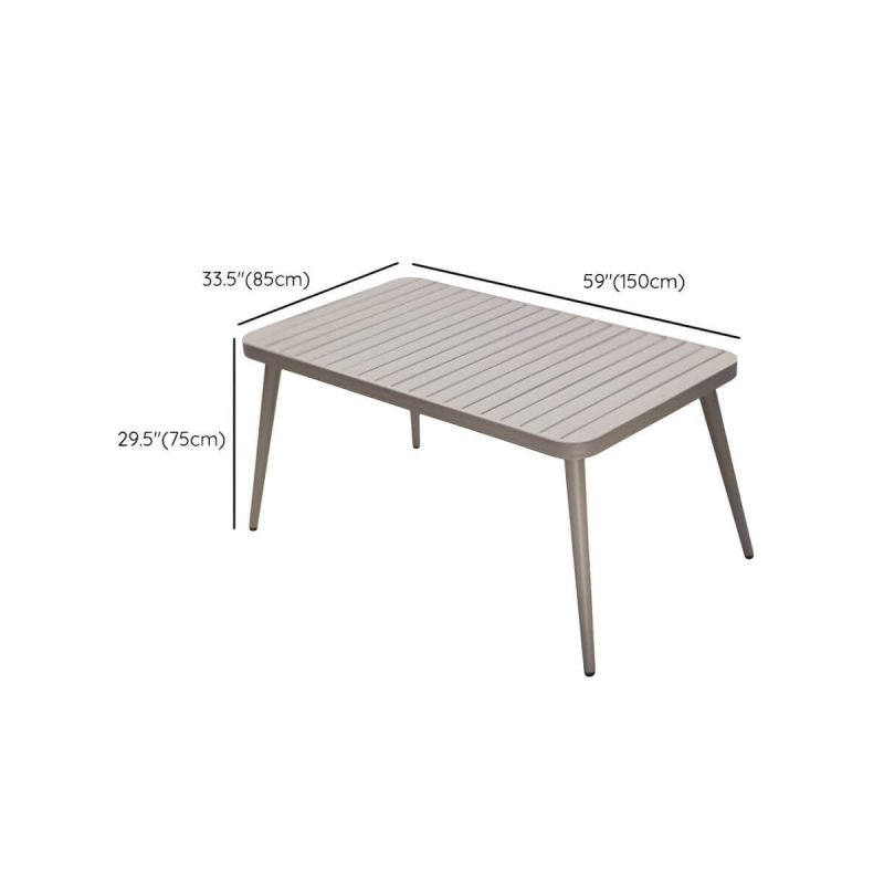 "Dimension of Modern Metal Dining Room Chair and Table Set with Standard Gray Table - Table & Chair(s) 59.1"L x 33.5"W x 29.5"H 4"