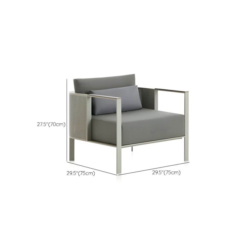 "Dimension of Metal Frame Outdoor Patio Sofa Industrial Water Resistant Patio Sofa - 29.5"L x 29.5"W x 27.5"H 1-Seater Sofa"