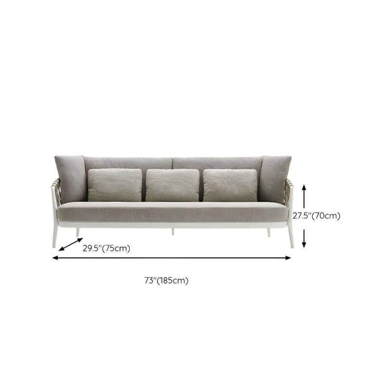 "Dimension of Contemporary Aluminum Frame Outdoor Sofa Water Resistant Patio Sofa - 3-Seater Sofa 35 Density Foam"
