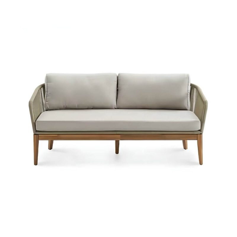 "Water-resistant and Durable Metal Frame Modern Sofa with Waterproof Cushions - White Loveseat"