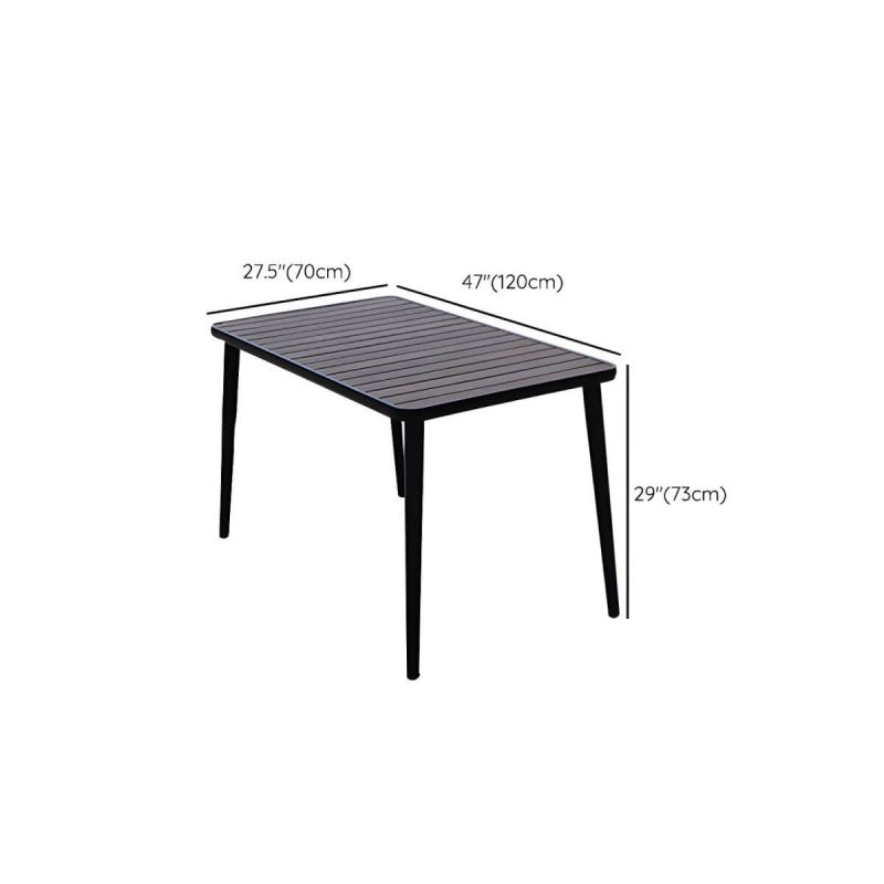 "Dimension of Contemporary Dining Table Set with Wooden Chair for Courtyard - Table & Chair(s) 47.2"L x 27.6"W x 28.7"H 6"