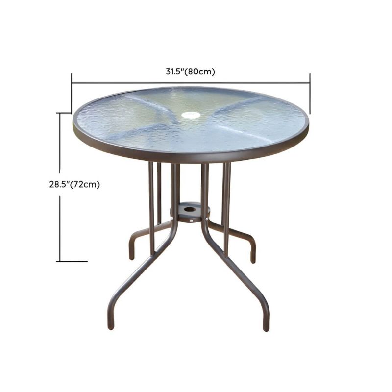 "Dimension of Contemporary Dining Table Set with Brown Woven Chair for Courtyard - Table & Chair(s) 31.5"L x 31.5"W x 28.3"H 4"