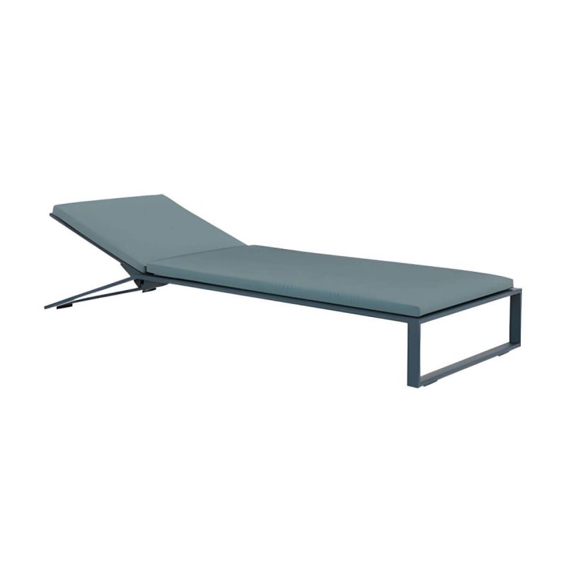 "Modern Metal Frame Upholstered Outdoor Sofa Water and UV Resistant - 75"L x 28"W x 9"H"