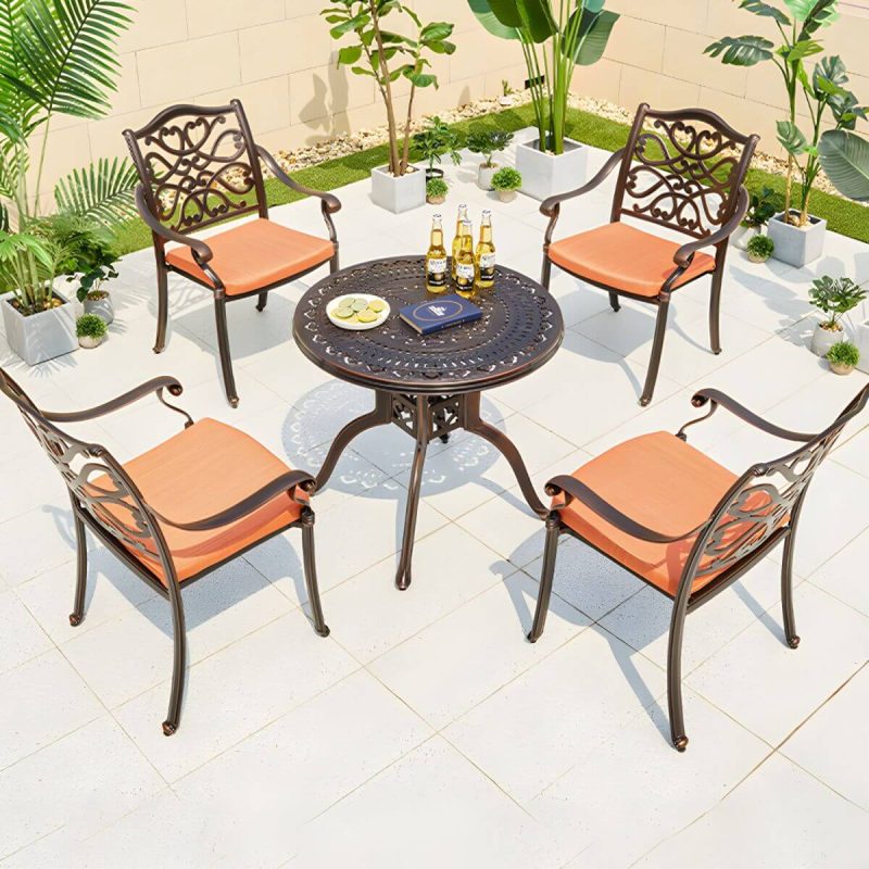 "Aluminum Outdoor Patio Table Industrial UV Resistant Patio Table - Table Only 31"L x 31"W x 29"H Black"