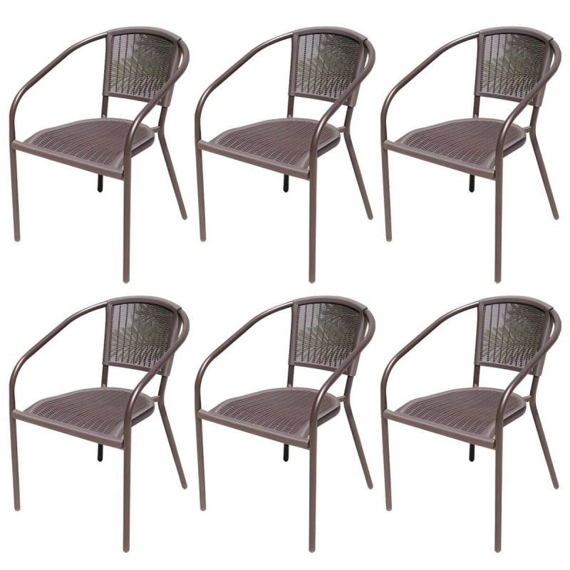 "Industrial Dining Side Chair Set of 2/4/6/8 Metal Outdoor Chair - 22"L x 22"W x 29"H 6 Piece Set"