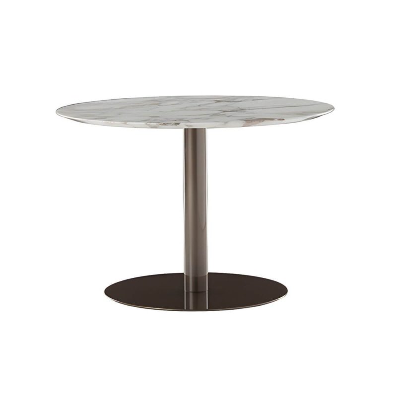"Contemporary Metal Frame Patio Table Water Resistant Dining Table - Table Only 23.6"L x 23.6"W x 29.5"H Black Round"