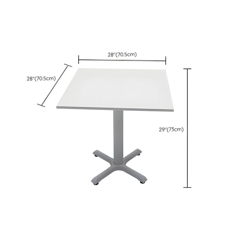 "Dimension of Weatherproof Outdoor Aluminum Dining Set with Stackable Chairs and Modern Design - Table & Chair(s) 28"L x 28"W x 29"H 2"