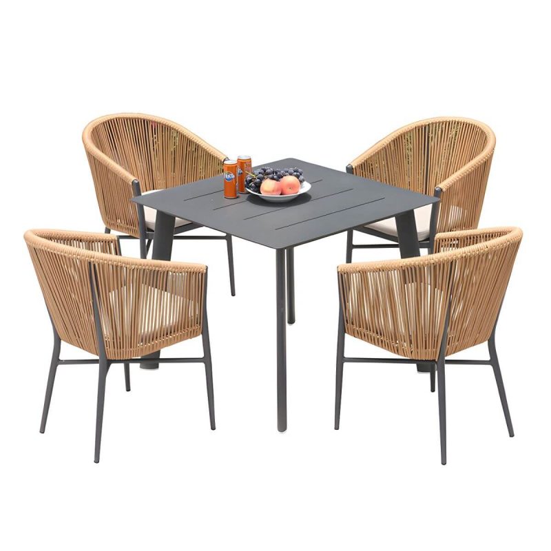 "Mid-Century Modern Dining Table Set with 4 Legs Chair for Outdoors - Table & Chair(s) 87"L x 39"W x 29"H 6"