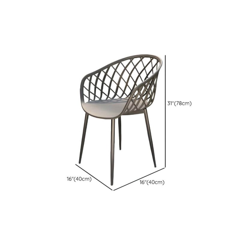 "Dimension of Stacking Dining Armchair Contemporary Plastic Patio Arm Chair - 16"L x 16"W x 31"H 2 Piece Set"