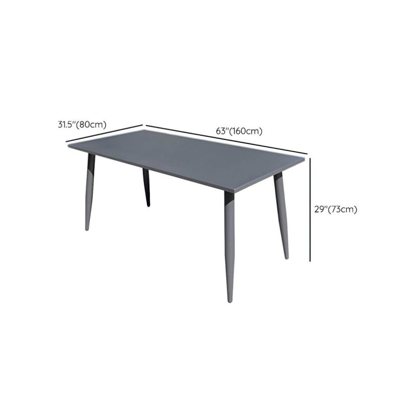 "Dimension of Contemporary Aluminum Frame Patio Table Water and UV Resistant Patio Table - 63"L x 31.5"W x 28.7"H Rectangular Table Only"