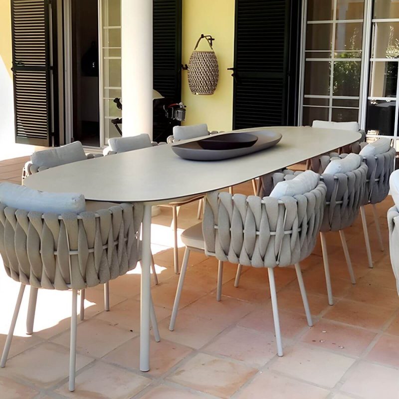 "Contemporary Dining Table Set with 4 Legs Chairs for Outdoor - Table & Chair(s) 94"L x 39"W x 29"H 8"