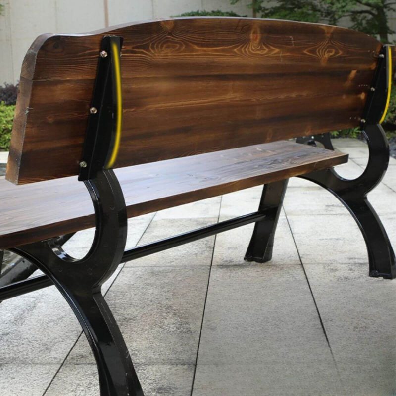 "Modish Garden Bench with Cerulean/Sepia/Natural Finish Lumber Seating and Back - 71"L x 15"W x 29"H Rosewood"