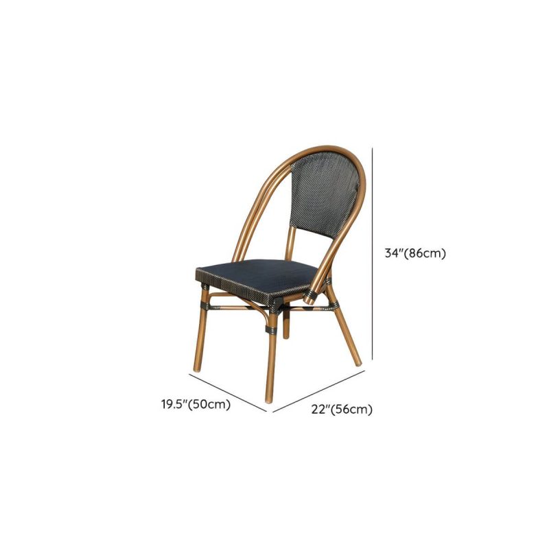 "Dimension of Modern Style Steel Frame UV and Water Protective Outdoor Dining Chair - 20"L x 22"W x 34"H 2 Piece Set"