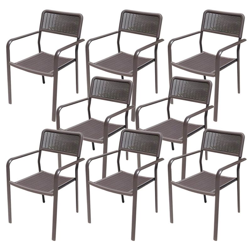 "Industrial Dining Side Chair Set of 2/4/6/8 Metal Outdoor Chair - 21"L x 20"W x 31"H 8 Piece Set"