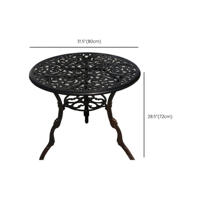 "Dimension of Aluminum Outdoor Patio Table Industrial UV Resistant Patio Table - Table Only 31.5"L x 31.5"W x 28.3"H Black"