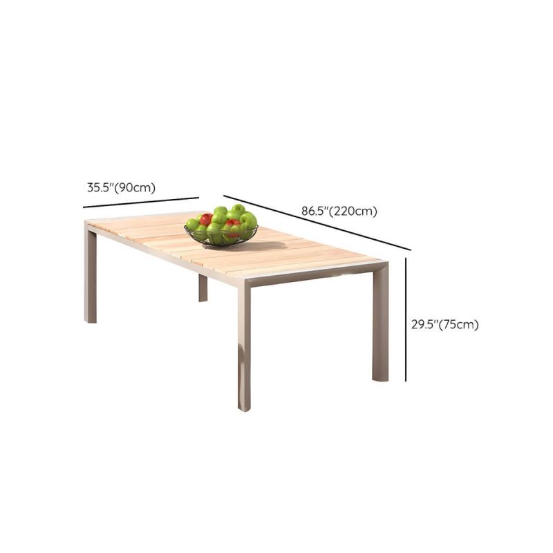 "Dimension of Contemporary Brown Dining Room Set with Rectangular Table and Chairs Dining Set - 86.6"L x 35.4"W x 29.5"H Table Zero"