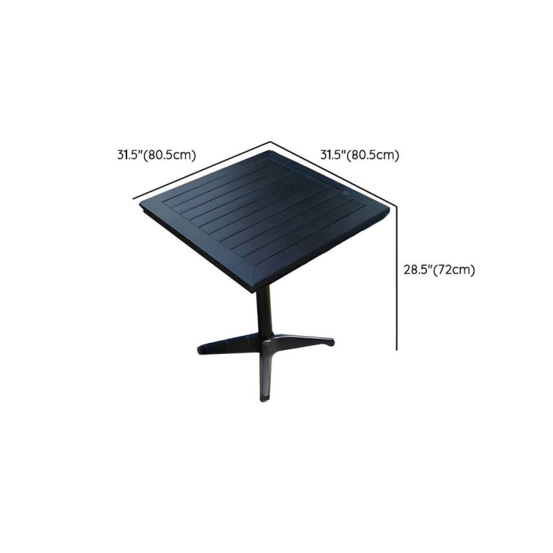 "Dimension of Contemporary Wood Dining Table Set with Black Chairs for Courtyard - Table & Chair(s) 32"L x 32"W x 28"H 2"