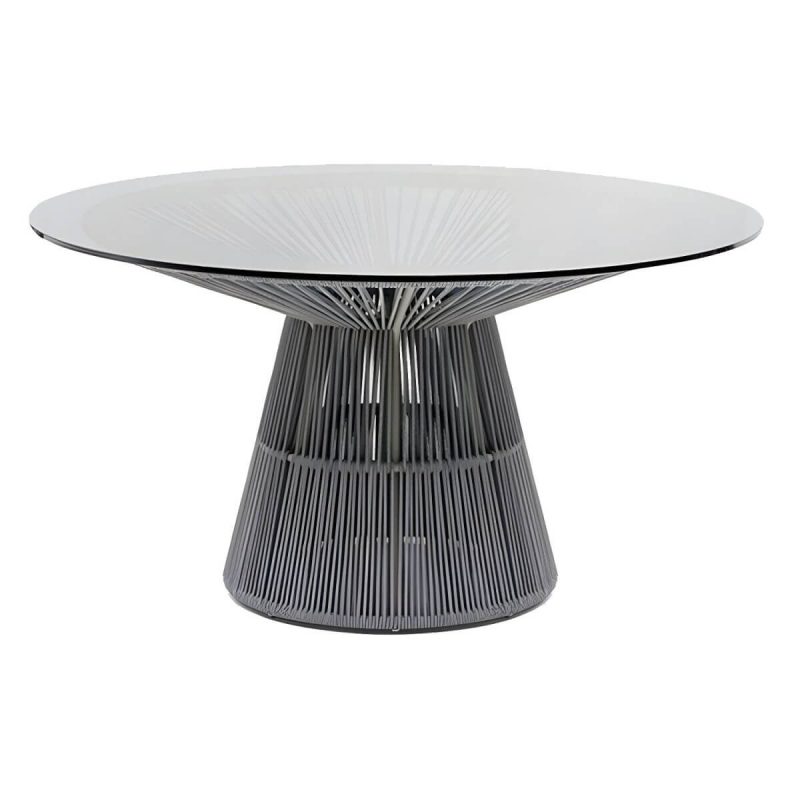 "Round Patio Dining Table Set 1/2/5/6 Pcs Stone Top Patio Dining Table with Chairs - Table 35.4"L x 35.4"W x 29.5"H Zero Clear"