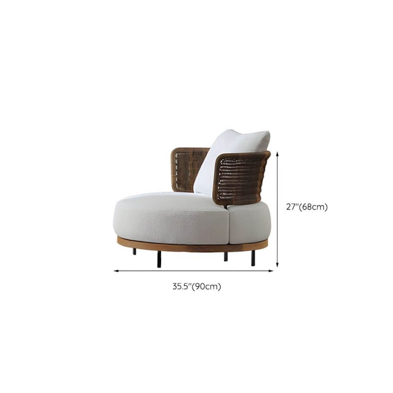"Dimension of Modern Wicker Outdoor Loveseat Water Resistant Outdoor Patio Sofa - Round Sofa Ash"