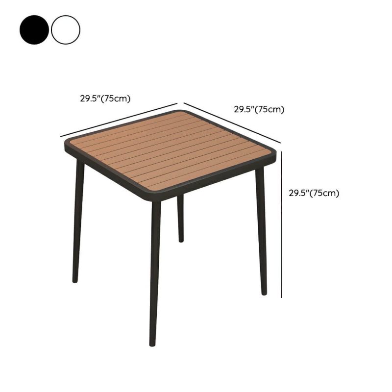 "Dimension of Brown Wooden Patio Table Contemporary Style in Rectangular/Square Shape - Table Only 29.5"L x 29.5"W x 29.5"H Black"