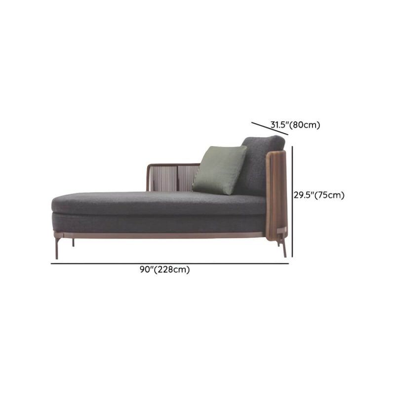 "Dimension of Waterproof Wicker/Rattan Modern Sofa with Upholstered Cushions and Pillows - Brown - Corner Sofa"
