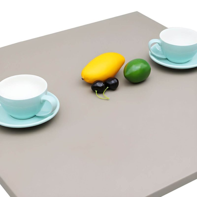 "Gray Modern Metal Dining Room Chair and Table Set with Chairs - Table & Chair(s) 27.6"L x 27.6"W x 28.3"H 4 Grey"