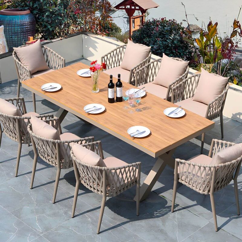 "Brown Patio Table Wooden Contemporary Style in Rectangular Shape - Table Only 70.9"L x 35.4"W x 29.5"H Brown"
