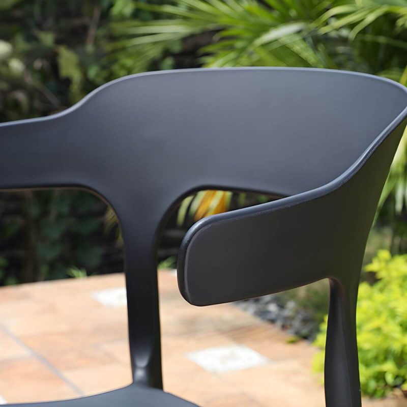 "Stacking Dining Armchair Contemporary Plastic Patio Arm Chair - 17"L x 17"W x 33"H 2 Piece Set"