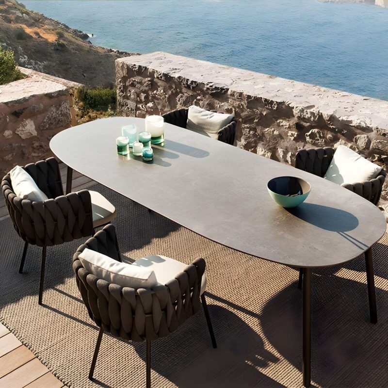 "Metal Matte Finish Patio Chair Assembled Tropical with Cushions - 23.2"L x 25.6"W x 28"H 4 Piece Set"